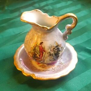 Vintage Japan mini cream pitcher and plate